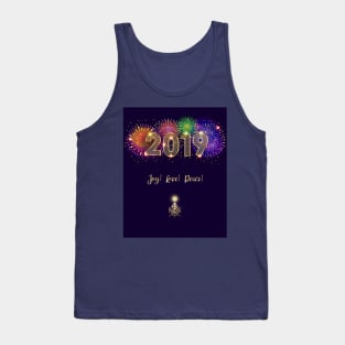 2019 Happy Winter Holiday Fireworks Tank Top